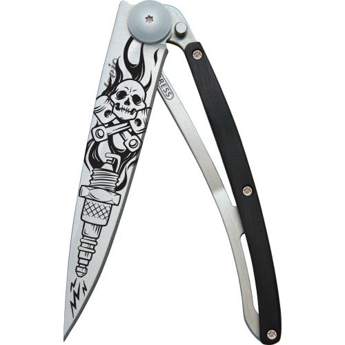 1CB018 Tattoos摩托車-百香果木刀柄