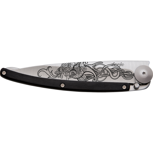 1CB019 Tattoos維京龍-百香果木刀柄